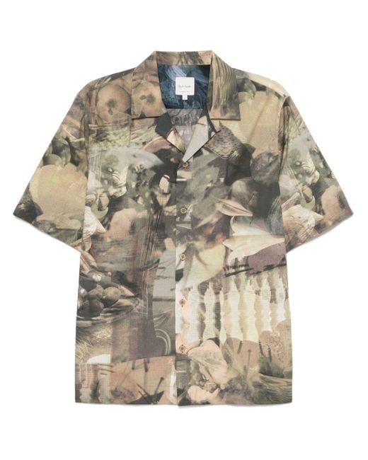 Paul Smith Natural Graphic-Printed T-Shirt for men