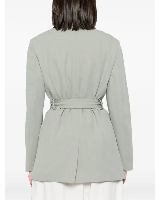 Calvin Klein Gray Blazer À Taille Ceinturée