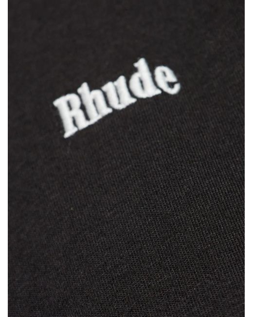 Rhude Black Logo-Embroidered Cotton Sweatshirt for men