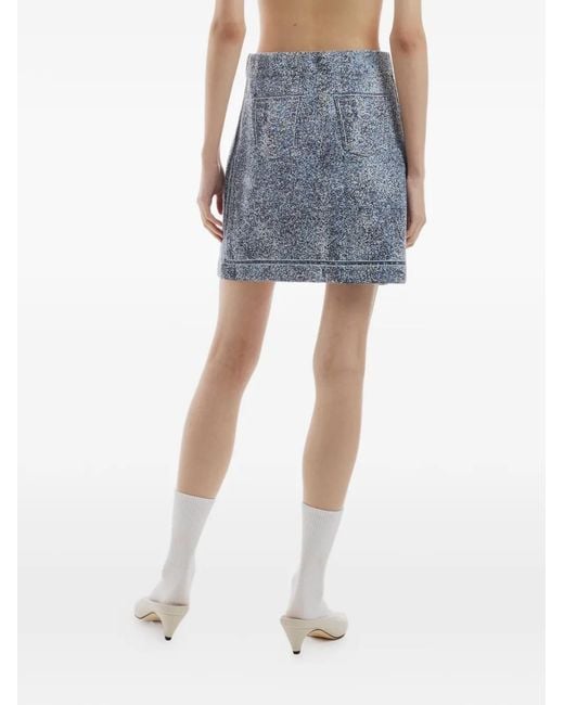 CRUSH Collection Blue Patterned Skirt