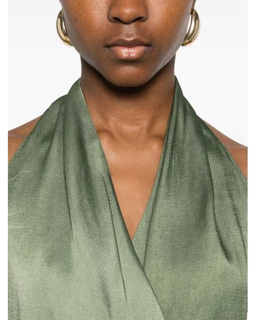 Cortana Green Wrap V-Neck Top