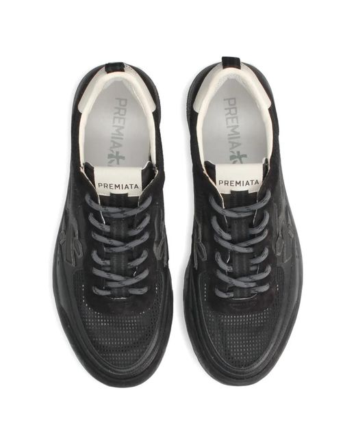 Premiata Black Nous Sneakers for men