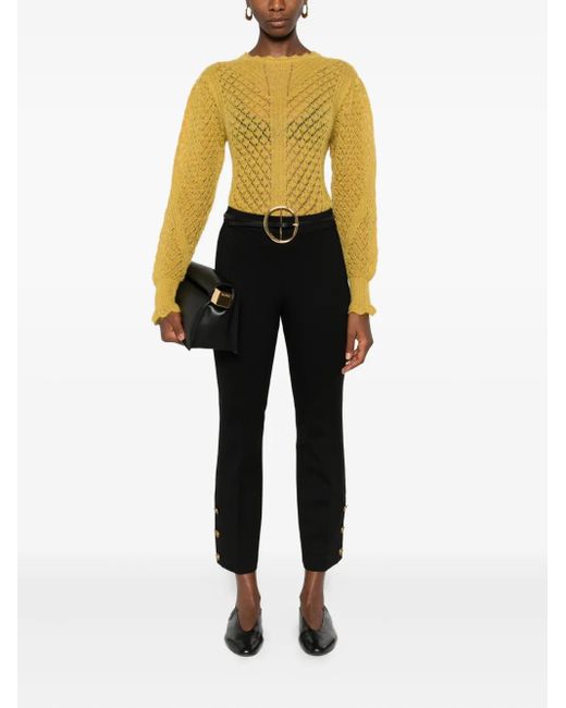 Twinset Yellow Ruffled-Cuff Sweater