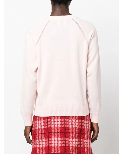 Barrie Pink Crew-Neck Cashmere Jumper