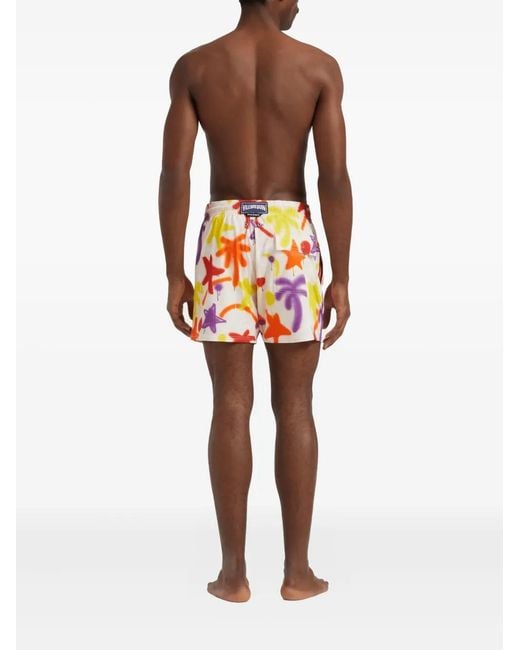 Vilebrequin Orange X Palm Angels Spray Paint Swim Shorts for men