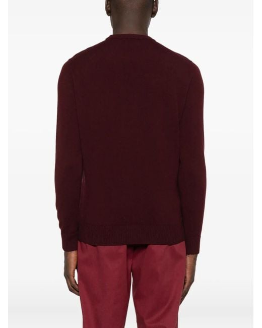 Jersey de lana con cuello redondo Alpha Studio de hombre de color Purple