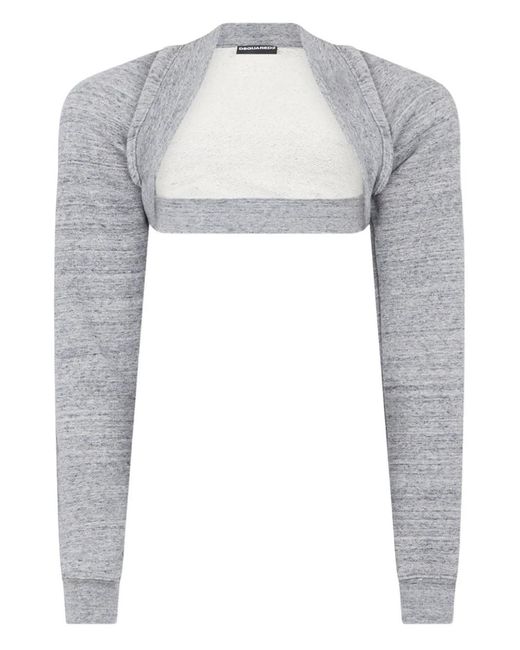DSquared² Gray Deep Cut Jersey Bolero