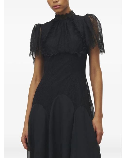 Alexander McQueen レース ラッフル ドレス Black