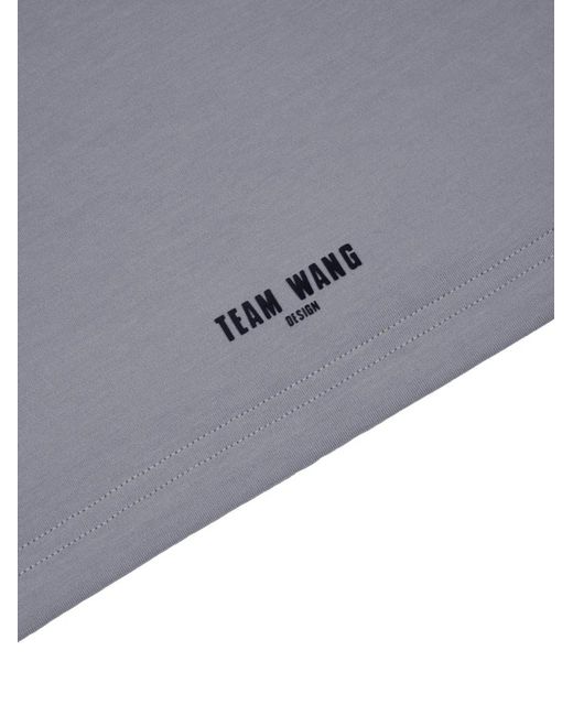 TEAM WANG design Gray X Chuang Asia Logo-Print Cropped T-Shirt