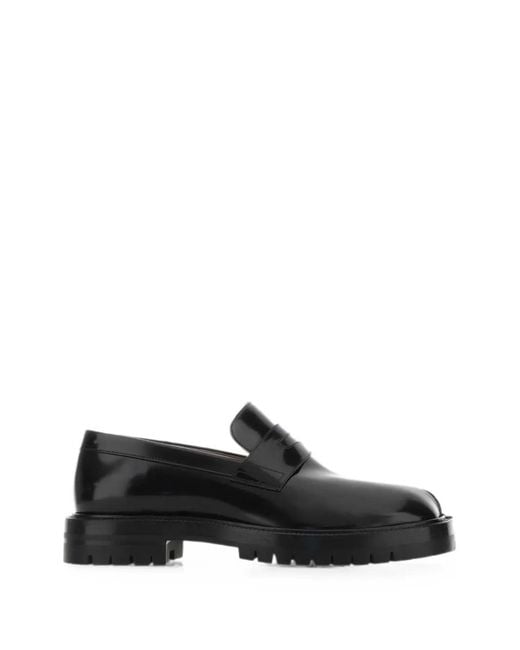 Maison Margiela Black Mocassins Tabi En Cuir for men