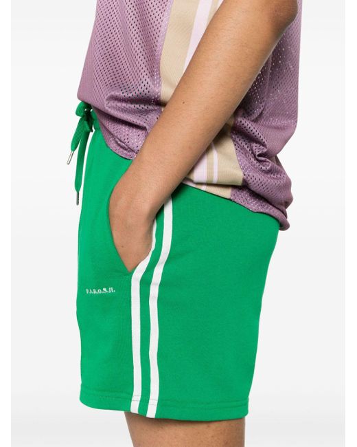 P.A.R.O.S.H. Green Gestreifte Jersey-Shorts