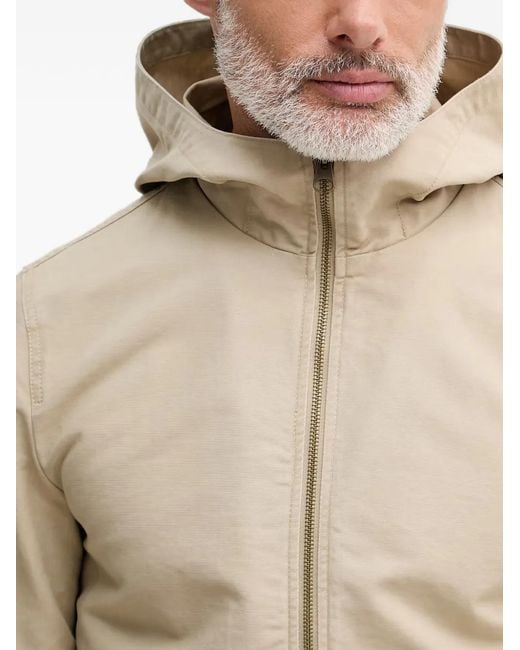 Benetton Natural Hooded Patch-Pocket Jacket for men