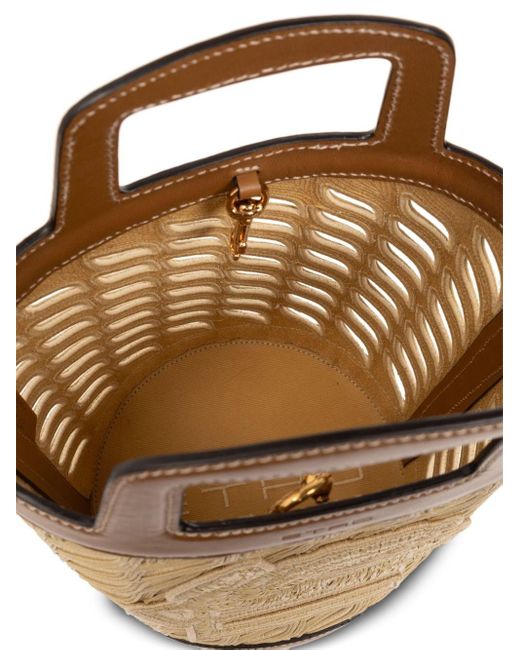 Etro Natural Pegaso-motif Bucket Bag