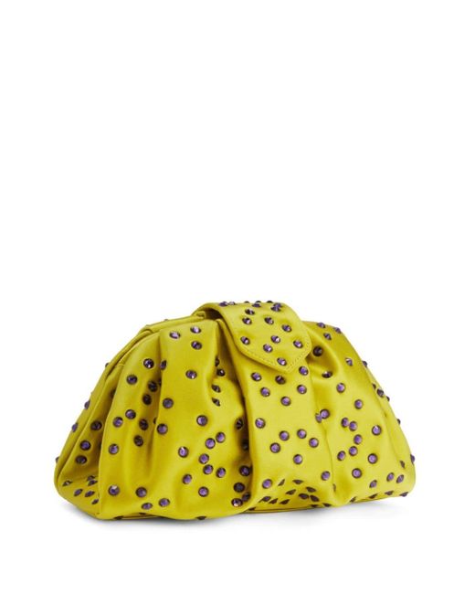Giuseppe Zanotti Yellow Amande Precious Draped Clutch Bag