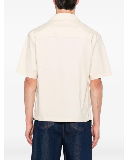 Yes London White Camp-Collar Short-Sleeve Shirt for men