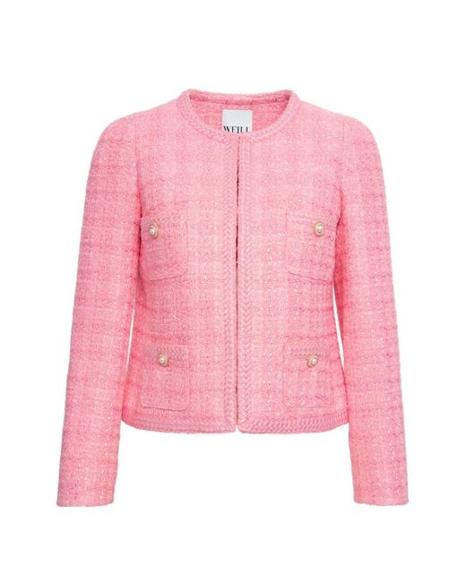 WEILL PARIS Pink Tweed Braid Jacket