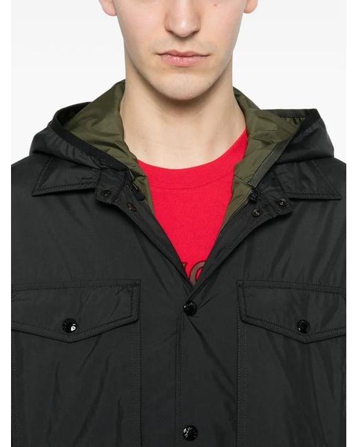 Moncler Black Logo-Patch Hooded Jacket for men
