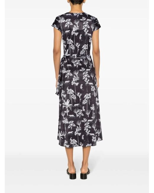 Robe Mi-Longue Falcao À Col V Lygia & Nanny en coloris Black