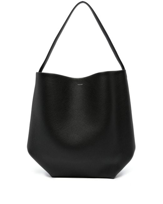 The Row Black Large N/s Park Leather Tote Bag