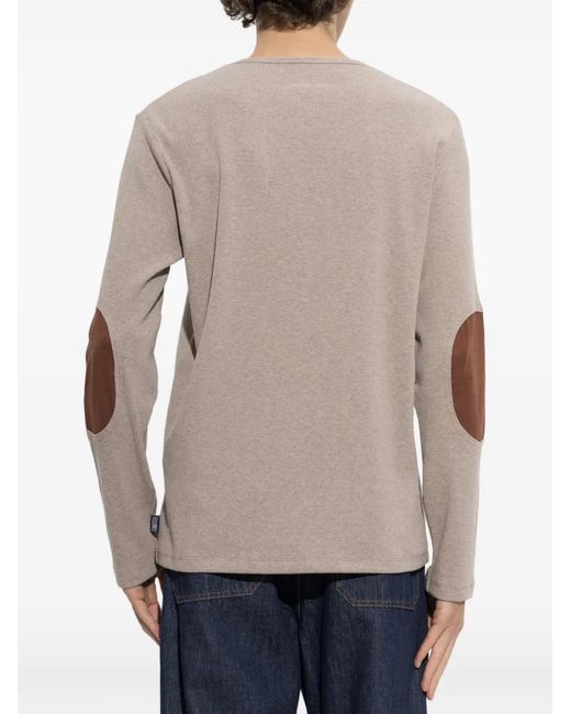 MM6 by Maison Margiela Natural Elbow-Patch Ribbed-Knit Sweater for men