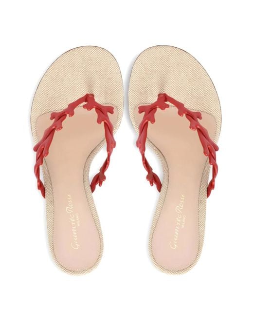 Gianvito Rossi Pink 70Mm Ocean Thong Coral-Appliqué Heeled Sandals