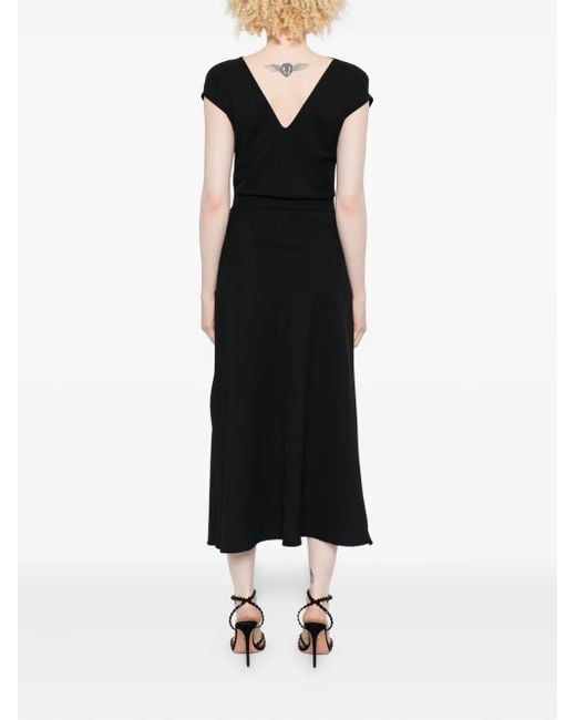 Imperial Midi-Jurk Met Kapmouwen En Ceintuur in het Black