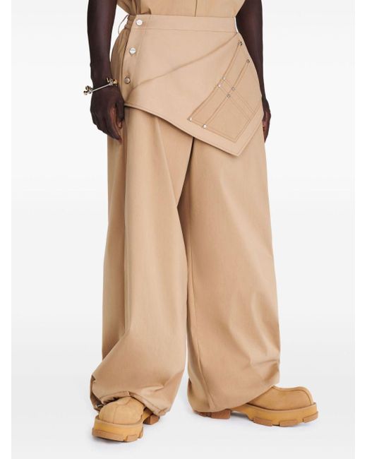 Dion Lee Natural Foldover Parachute Wide-leg Trousers