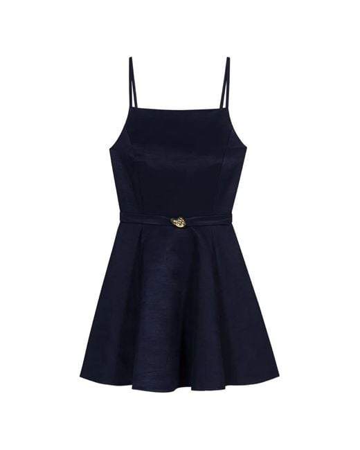 Maje Blue Robe Courte À Encolure Carrée