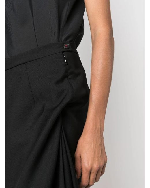 Maison Margiela Black Reworked Square Neck Midi Dress