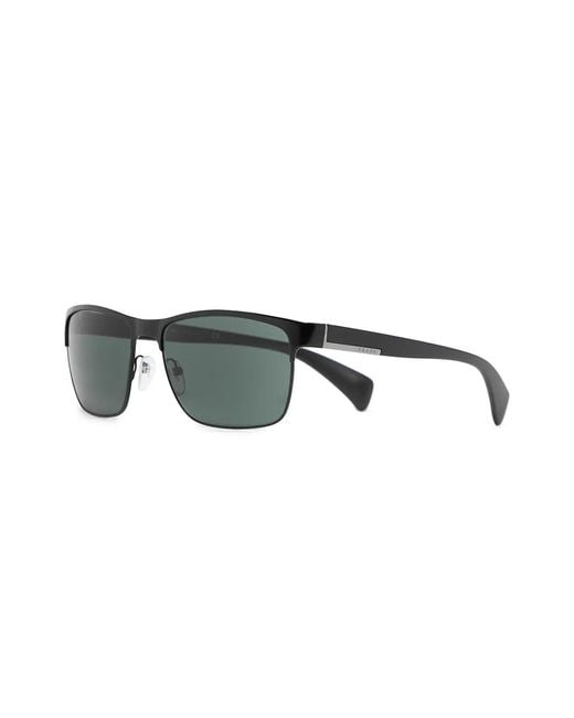 Prada Black Rectangular-Frame Sunglasses for men