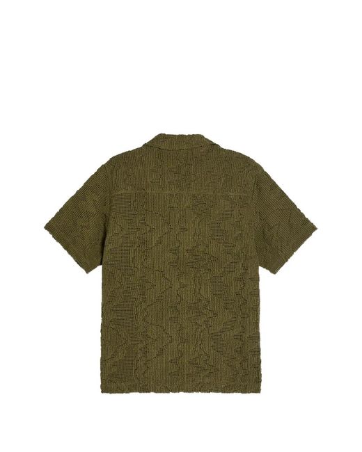Oas Green T-Shirt En Jacquard À Motif Géométrique for men