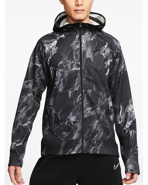 Nike Gray Spotlight Marbled Hooded Jacket for men