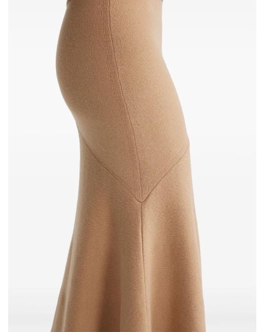 Patou Brown Peplum Maxi Skirt