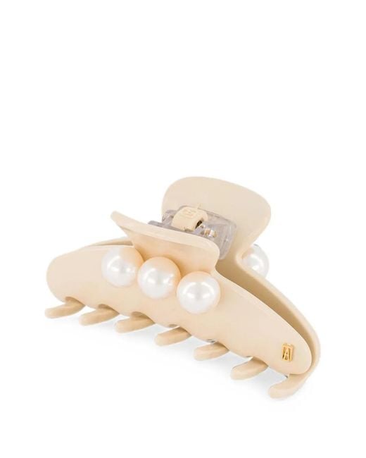 Alexandre De Paris White Oversize Pearl-Embellished Hair Clip
