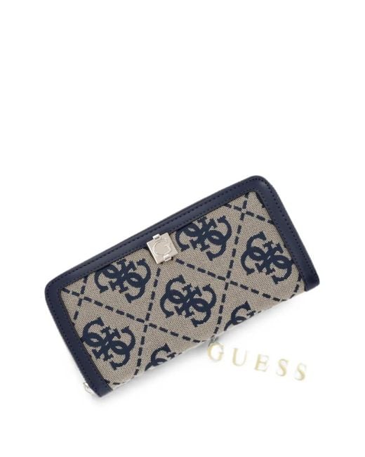Guess Gray Audrey Monogram-Print Wallet