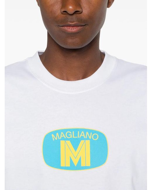 Magliano White Logo-Print T-Shirt for men