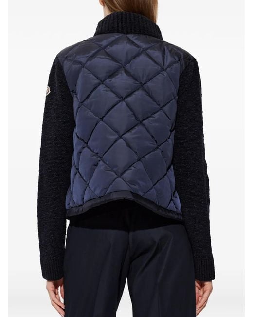 Moncler Blue Quilted Panelled Jacket