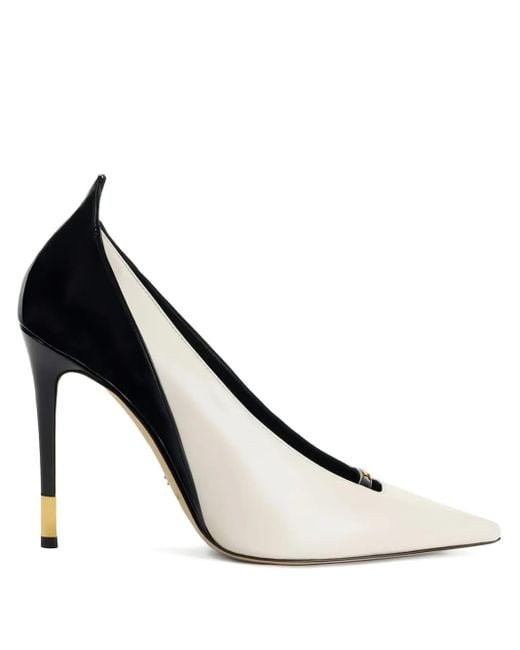 Elisabetta Franchi White Two-Toned Stiletto Heeled Pumps