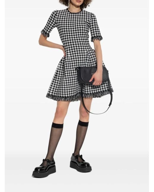 McQueen Black Houndstooth Dress