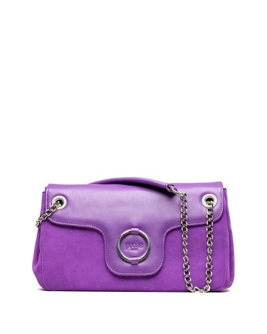 Poche Paris Purple Logo-Debossed Tote Bag