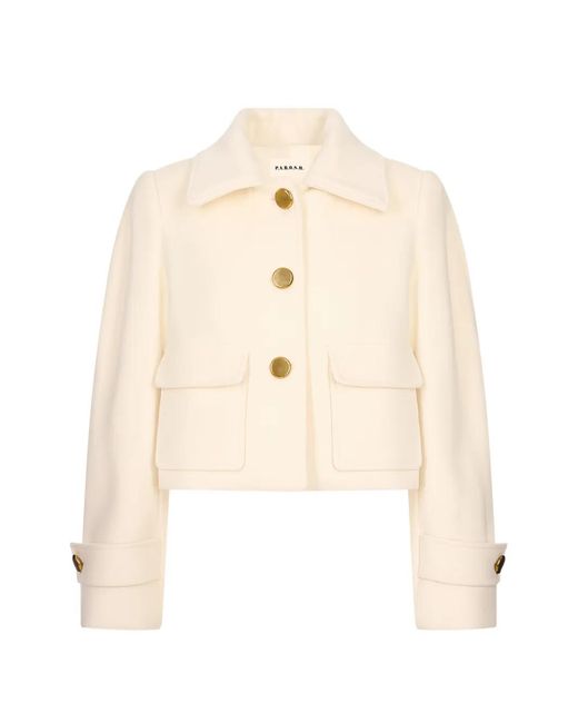 P.A.R.O.S.H. Natural Button-Up Cropped Jacket