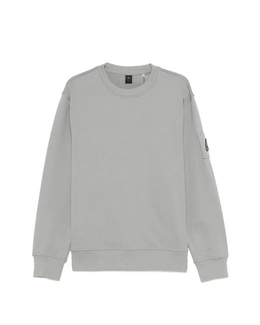 Moose Knuckles Gray Pocket Crewneck Sweater for men
