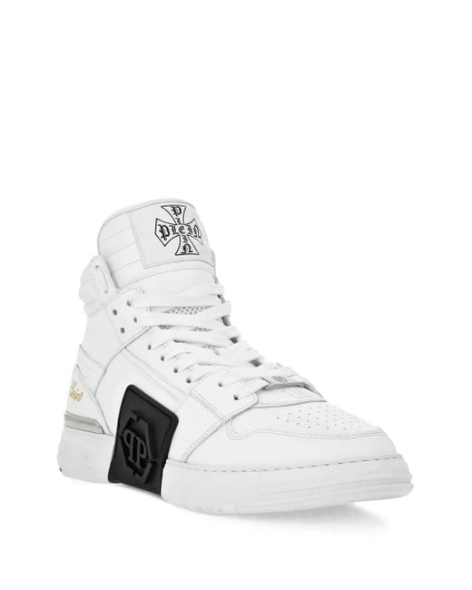 Philipp Plein White Phantom Kicks High-Top Sneakers