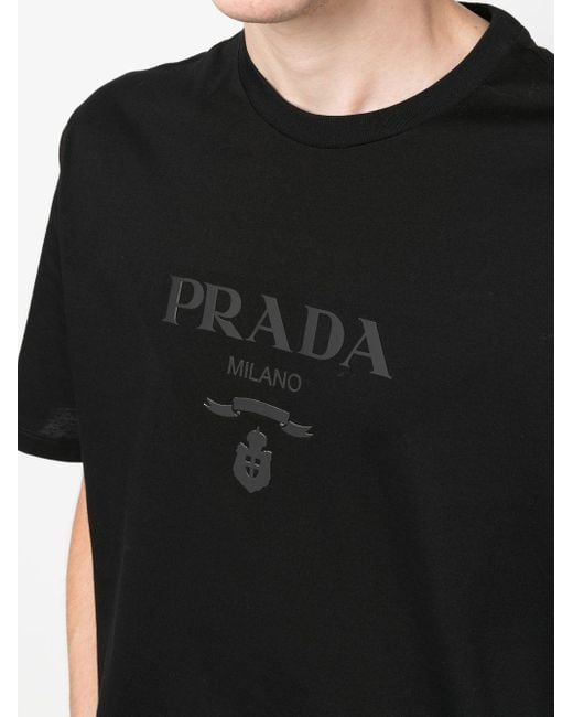 Prada T-Shirt mit rundem Ausschnitt in Black für Herren