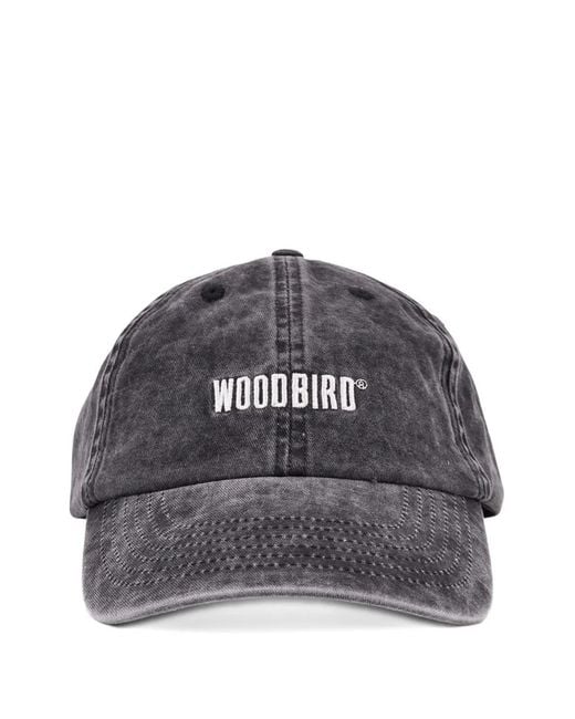 Woodbird Gray Core Embroidered-Logo Washed-Finish Cap for men