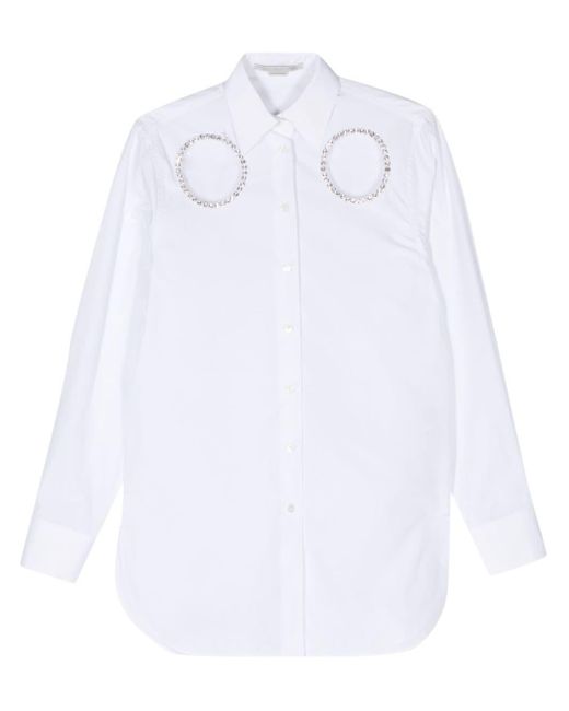 Stella McCartney White Crystal-embellished Cut-out Shirt