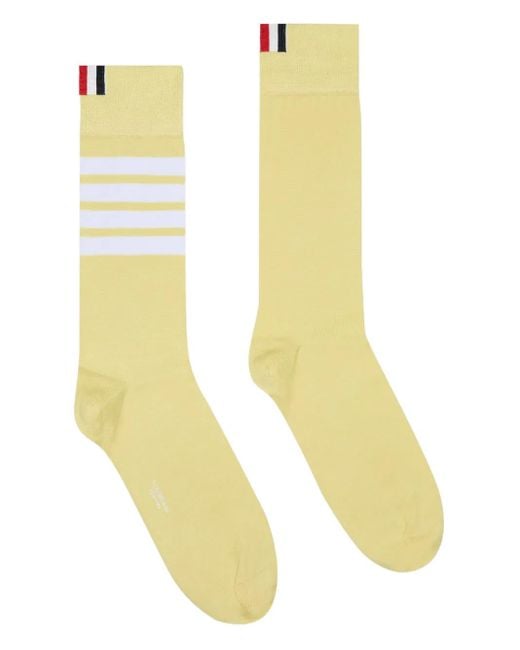 Calzini A Righe di Thom Browne in Yellow da Uomo