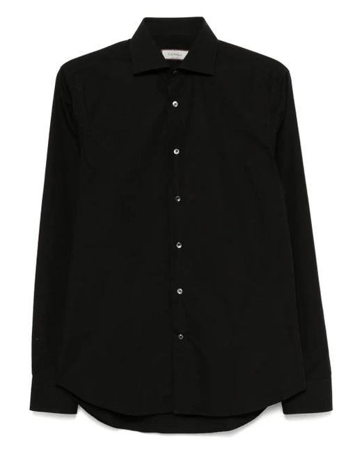 メンズ Canali ポプリン シャツ Black