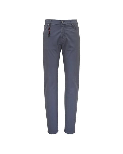 Marco Pescarolo Blue Five-Pocket Trousers for men