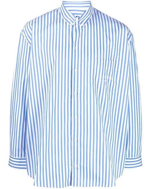 Sporty & Rich Blue Sr Sport Striped Poplin Shirt for men